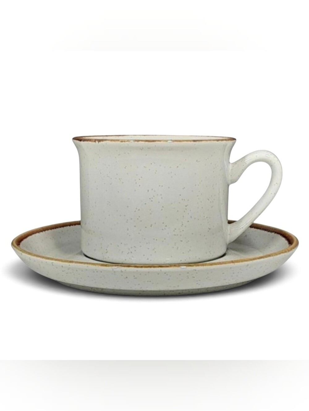 International China Stoneybrook Inca Accent Plain Flat Stoneware Cup Saucer Set
